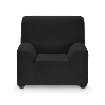 RUSTICA - Funda de sillón elástica adaptable negro 70 - 110 cm