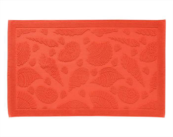 Crustace - Tapis de bain 60x100 orange corail en coton 800 g/m²