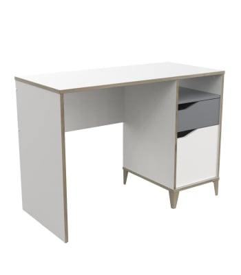Genius - Schreibtisch im skandinavischen Stil mit 1 Tür und 1 Schublade -