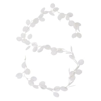Lunaria - Guirlande de feuilles artificielles blanches H137