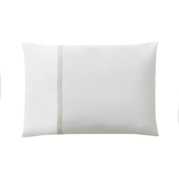 TOI&MOI - Taie d'oreiller bicolore en percale de coton gris 50x70