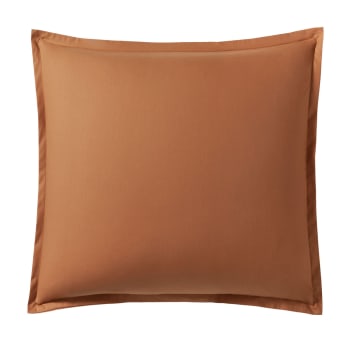 ROYAL LINE - Taie d'oreiller en percale de coton orange 65x65