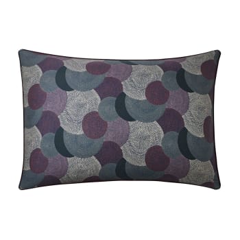 FRESQUE - Taie d'oreiller imprimée en satin de coton violet 50x75