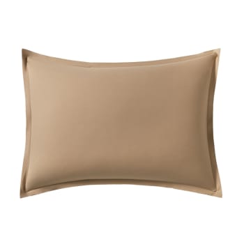 ROYAL LINE - Taie d'oreiller en percale de coton beige 50x70