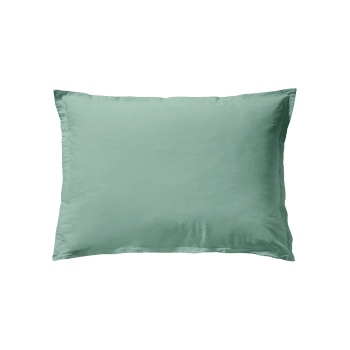 SOFT LINE - Taie d'oreiller unie en coton lavé Vert Fumée 50x70