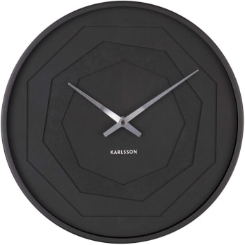 Layered - Horloge ronde en bois origami 30 cm noir