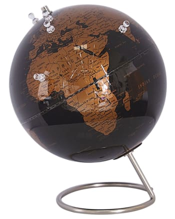 Cartier - Globe noir et cuivré 29 cm à magnets