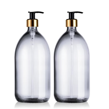 BURETTE - Duo flacons verre blanc 1 L pompe à savon