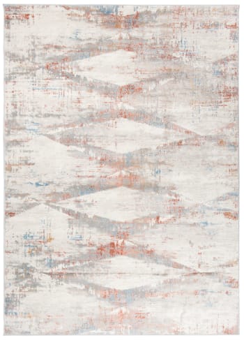 VALLEY - Alfombra de salón comedor rosa azul gris crema abstracto 200x300