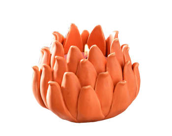 EXTAR - Photophore en céramique orange