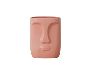 FACES - Vase en céramique rose