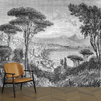 Papier peint panoramique gravure Naples 390x270cm