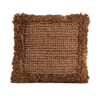 CHINDI PAPER - Cojín con relleno de algodón marrón 45x45