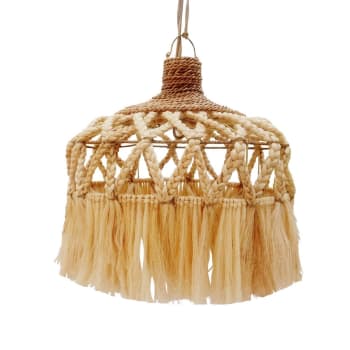 ABACA - Lampe suspension en fibre d'abaca naturel D50 cm