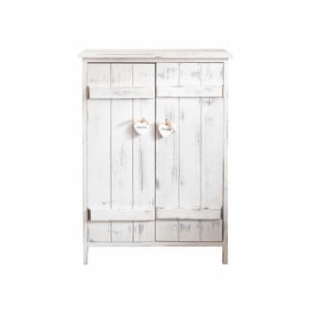 Mueble de almacenamiento con 2 puertas de madera blanco
