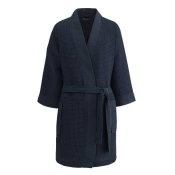 Peignoir Confortable Poches Wellington Peignoir Kimono Mixte - Coton Gaufré Nid D'Abeille - 2 Poches - Taille S-XXL - Confort Maison Sauna Robe De Chambre Nid D'abeille
