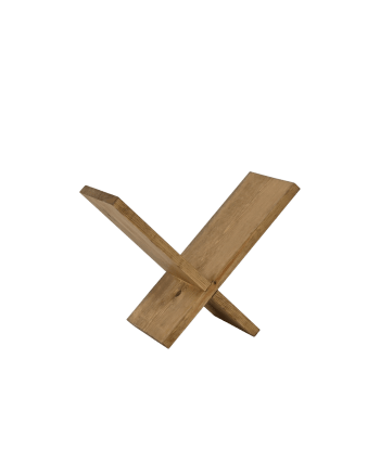 Mayro - Revistero de madera maciza en tono envejecido de 30x40cm