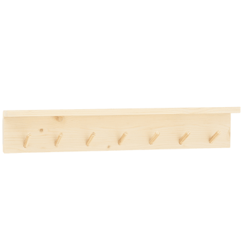 Kate iii - Colgador de pared de madera maciza en tono natural de 61x9,5cm