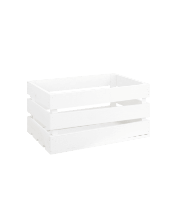 Caja de madera maciza en tono blanco de 49x30,5x25,5cm