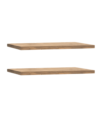 Melva - Pack 2 estanterías de madera maciza flotante envejecido 140cm