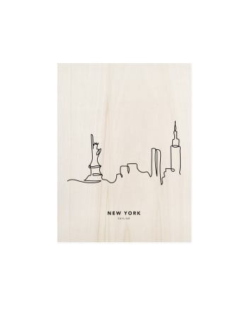 Cuadro de madera new york skyline 30x40cm