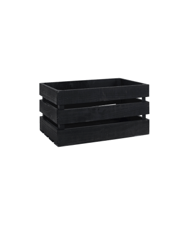 Caja de madera maciza en tono negro de 49x30,5x25,5cm