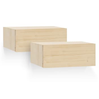 Set Di 2 Comodini In Tessuto Grigio E Legno Con Cassetto E Ripiano Aperto - 40x30x57 Cm - Facili Da Montare Per Camera Da Letto