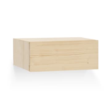 Ingrid - Table de chevet flottante en bois de sapin naturel 40x15cm