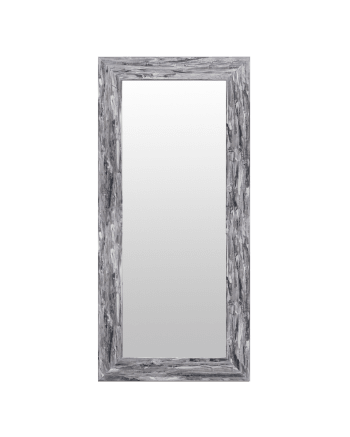 Neko - Espejo de madera decapado gris de 60x80cm
