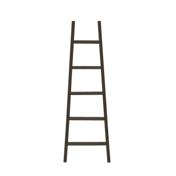Herm - Escalera de madera maciza en tono negro de 50x150cm