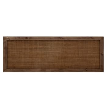 Olivia - Cabecero de madera maciza y rafia en tono nogal de 160x60cm