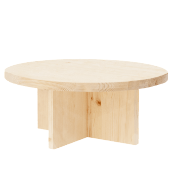 Tokyo i - Table basse ronde en bois de sapin naturel Ø80x33,2cm