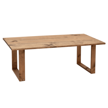 Bielsa - Mesa de centro de madera maciza acabado envejecido de 120x45cm