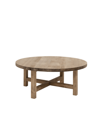 Olivia i - Table basse en bois de sapin vieilli Ø80x35cm