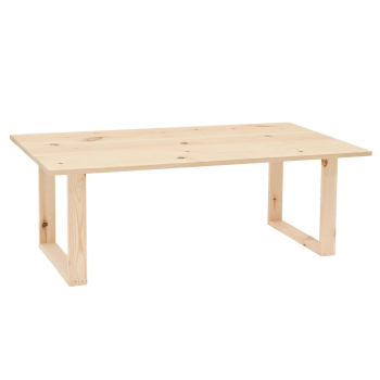 Bielsa - Mesa de centro de madera maciza acabado natural de 120x45cm