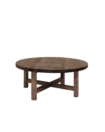 Olivia i - Table basse en bois de sapin marron foncé Ø80cm