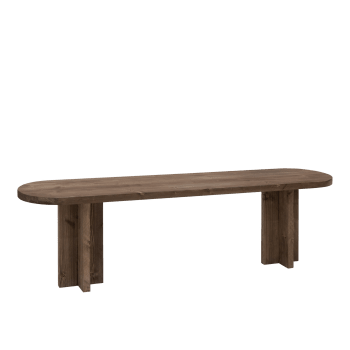 Panchina In Legno Di Pino Massiccio - Per Cucina O Sala Da Pranzo, Lunghezza Da 85 A 135 Cm, Colore Noce, Con Ripiano Sotto Sedile
