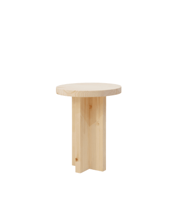 Tokyo - Taburete de madera maciza en tono natural de 35x45cm