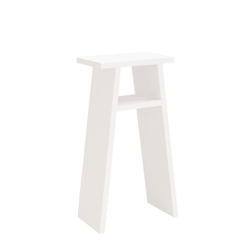 Aritz - Table de chevet en bois de pin blanche 20x60cm