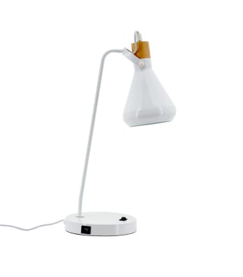 Junis - Lampe en métal blanc h.59 cm