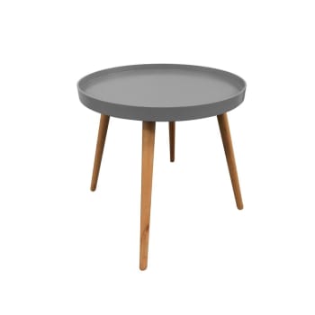 Table plateau ronde gris