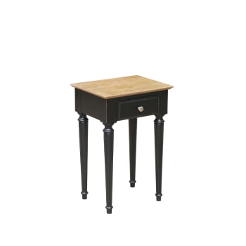 DISSAY - Table de chevet plateau chêne noir