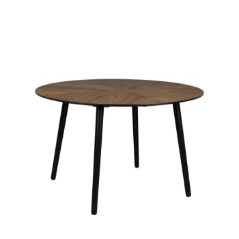 CLOVER - Table à manger ronde en bois D120cm bois foncé
