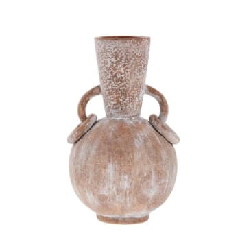 Vase aus orangefarbenem Steinzeug H26