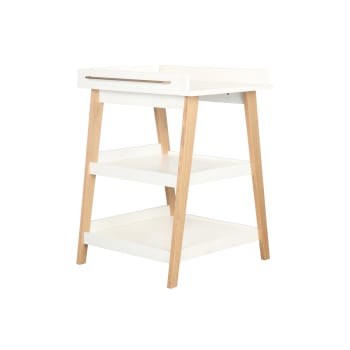 Olympe - Table à langer bois massif blanc et bois