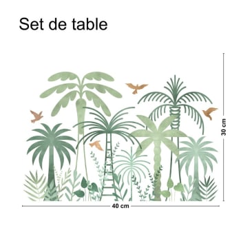 ASSOMADA - Lot de 4 sets de table L 40xl 30cm Vert Jungle