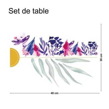 PEINTURE FLORALE - Lot de 4 sets de table L 40xl 30cm Multicolore Animaux