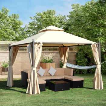 Gazebo da giardino CARNIVAL 34 in metallo telo beige con