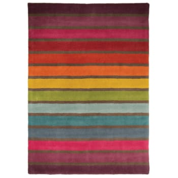 FR DESIGN - Tapis rayé design en laine multicolore 160x230