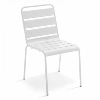 Palavas - Chaise de jardin en métal blanc